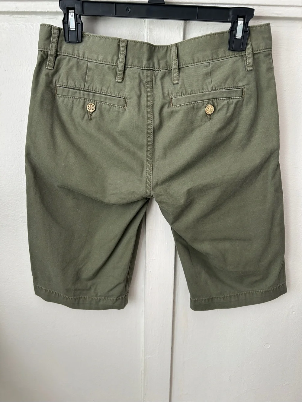 Tory Burch Khaki Green Bermuda Chino Shorts 25